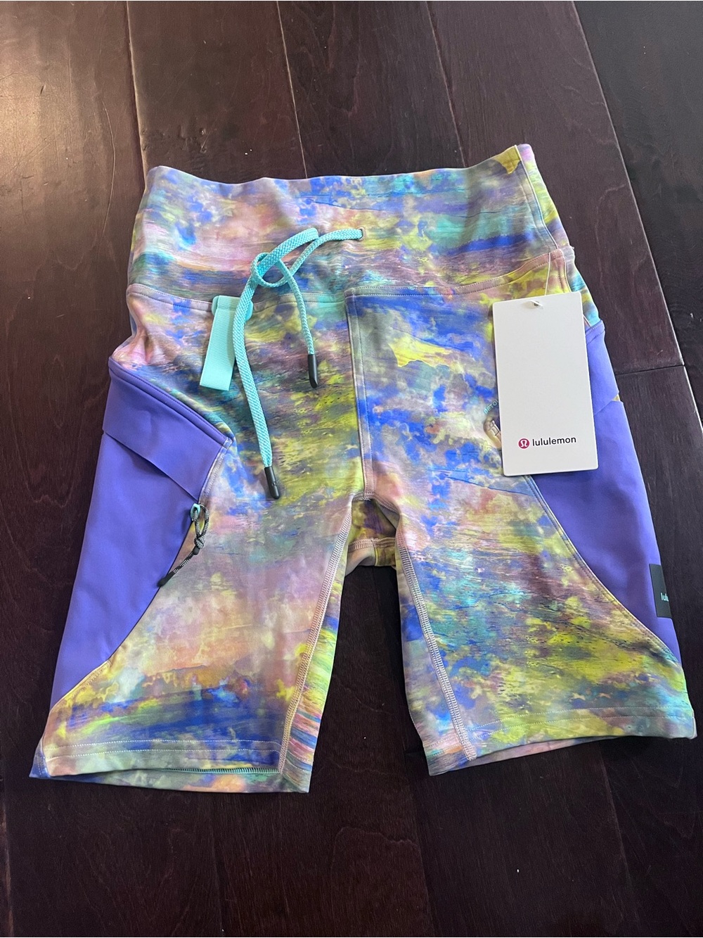 NWT lululemon athletica Purple Multi Tie-Dye Athletic Shorts size 6
